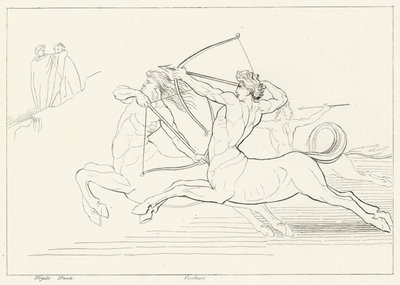 Encuentro con los centauros, Infierno, Canto 12 de John (after) Flaxman