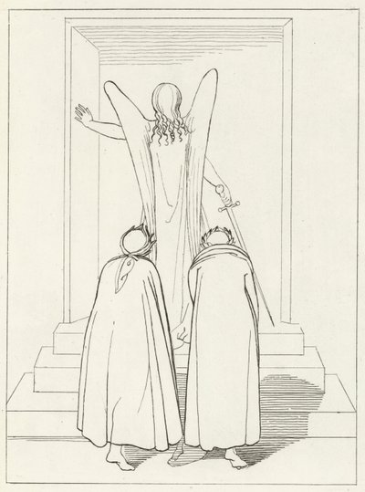 Puerta del Purgatorio, Purgatorio, Canto 9 (grabado) de John (after) Flaxman