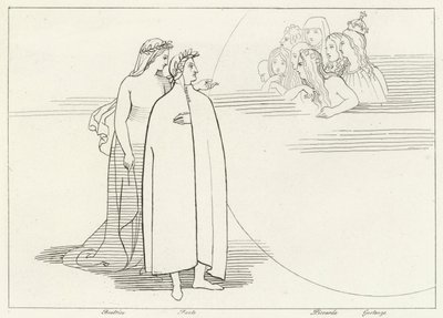 Habitantes de la luna, Paraíso, Canto 3 (grabado) de John (after) Flaxman