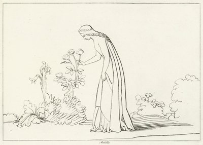 Matilda, Purgatorio, Canto 28 (grabado) de John (after) Flaxman
