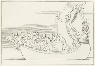 La bendición, Purgatorio, Canto 2 (grabado) de John (after) Flaxman