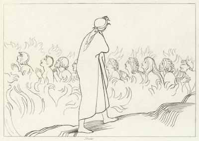 Los carnales, Purgatorio, Canto 25 (grabado) de John (after) Flaxman