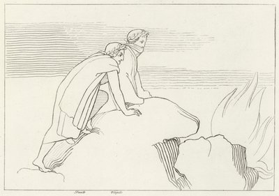 El golfo llameante, Infierno, Canto 26 (grabado) de John (after) Flaxman