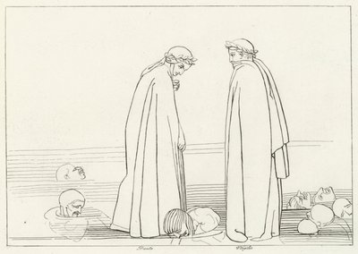 El lago congelado, Infierno, Canto 32 (grabado) de John (after) Flaxman