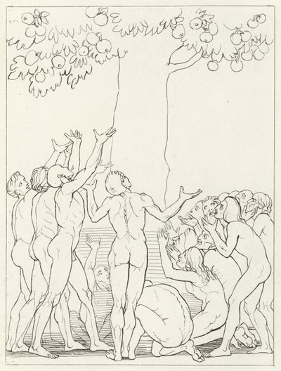 Los intemperantes, Purgatorio, Canto 24 (grabado) de John (after) Flaxman