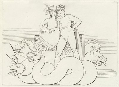 Las intrigas de la iglesia, Purgatorio, Canto 32 (grabado) de John (after) Flaxman