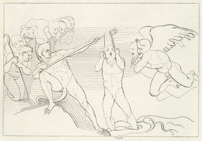 El lago de brea, Infierno, Canto 22 (grabado) de John (after) Flaxman