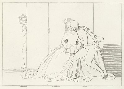 Los amantes sorprendidos, Infierno, Canto 5 de John (after) Flaxman