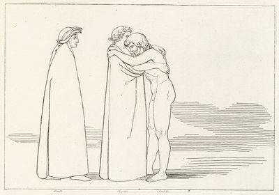 El Encuentro con Sordello, Purgatorio, Canto 6 (grabado) de John (after) Flaxman