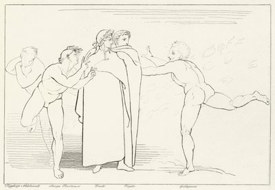 La Lluvia de Fuego, Infierno, Canto 16 (grabado) de John (after) Flaxman