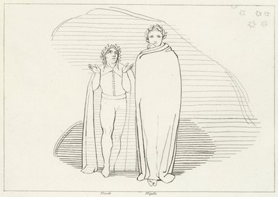 El reasentamiento, Infierno, Canto 34 (grabado) de John (after) Flaxman