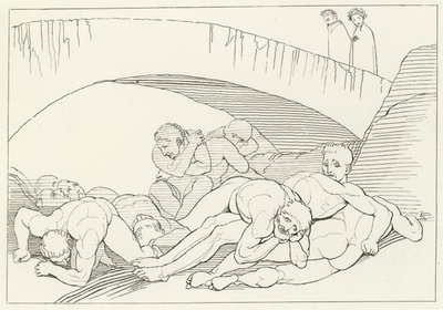 El valle de la enfermedad, Infierno, Canto 29 (grabado) de John (after) Flaxman
