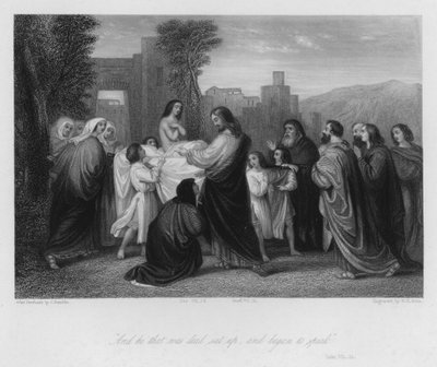 Cristo resucita al hijo de la viuda, Lucas VII de John (after) Gilbert