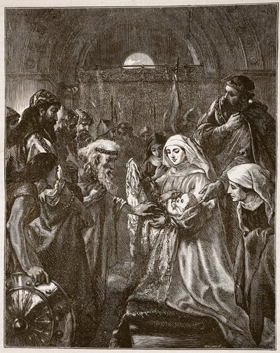 Eduardo presentando a su hijo infante a los galeses, ilustración de 