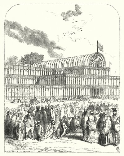 El Palacio de Cristal en Hyde Park, Londres, sede de la Gran Exposición de 1851, diseñado por Joseph Paxton y Charles Fox de John (after) Gilbert