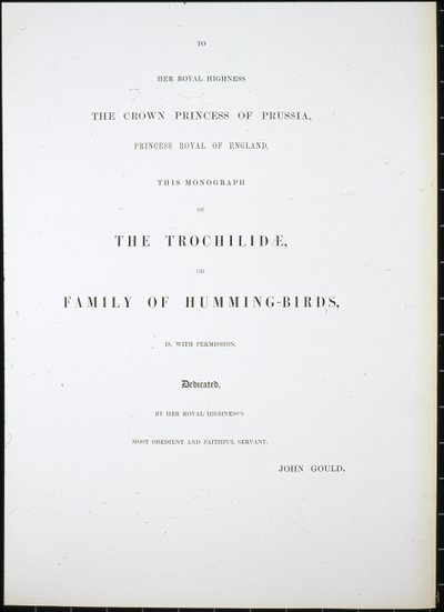 Frontispicio (litografía coloreada a mano) de John (after) Gould