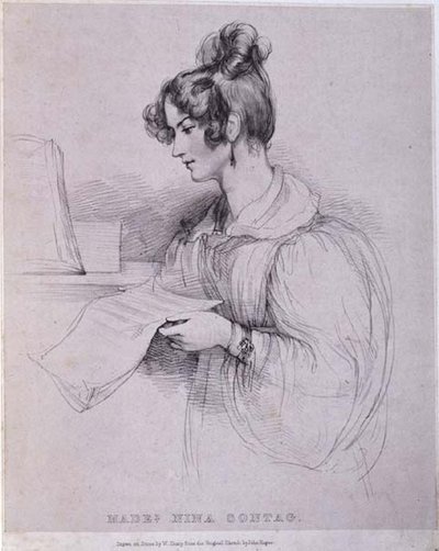 Mademoiselle Nina Sontag, grabado por William Sharp de John (after) Hayter