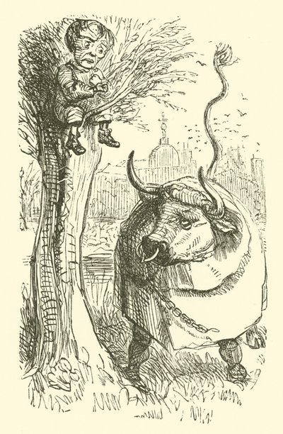 Toro y niño (grabado) de John (after) Leech