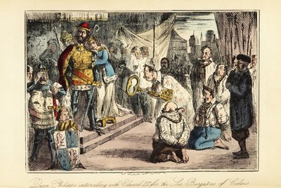 Rey Eduardo III de Inglaterra después del Sitio de Calais en 1347 de John (after) Leech