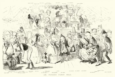 El Baile de Fantasía de Mr. Punch (grabado) de John (after) Leech