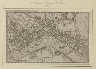 Un plano de Westminster de John (after) Norden