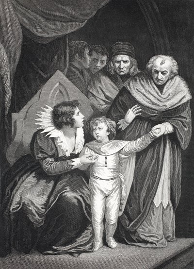 Elizabeth Woodville entregando a su hijo de John (after) Opie