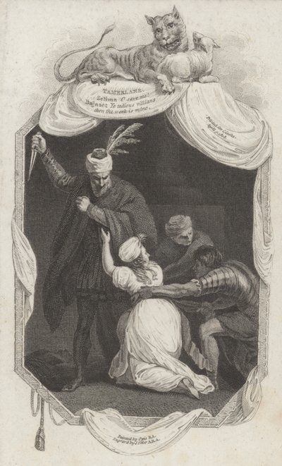 Escena de Tamerlán por Nicholas Rowe (grabado) de John (after) Opie