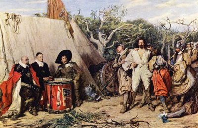 Consejo de Guerra de los Jefes de Tambor (litografía en color) de John (after) Pettie