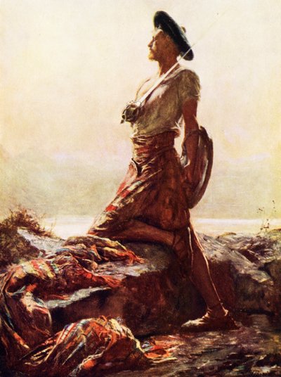 The Highland Outpost (litografía en color) de John (after) Pettie