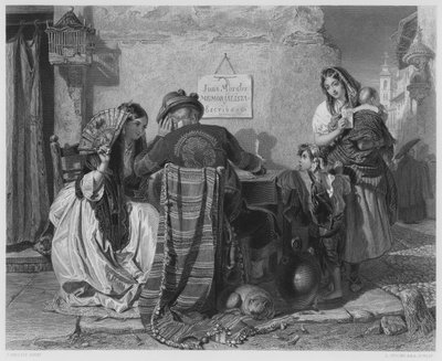 El escritor de cartas, Sevilla, de la imagen en la Colección Real de John (after) Phillip