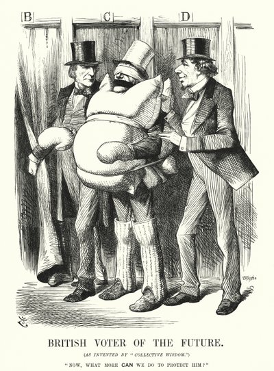 Caricatura de Punch: Votante británico del futuro (grabado) de John (after) Tenniel