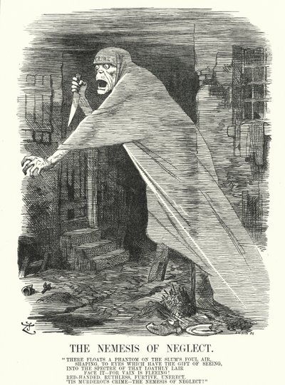 Caricatura de Punch: La Némesis del Descuido - pobreza y crimen en Londres en la época de los asesinatos de Jack el Destripador (grabado) de John (after) Tenniel