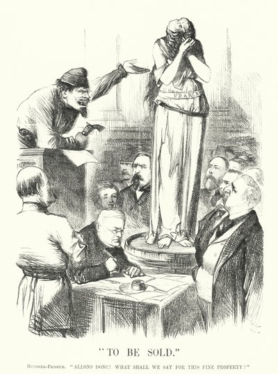 Caricatura de Punch: A vender - La Comuna de París de John (after) Tenniel