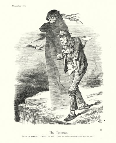 Viñeta de Sir John Tenniel: El tentador (grabado) de John (after) Tenniel