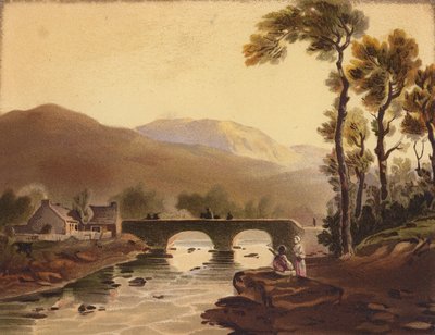 Puente de Beddgelert (litografía en color) de John (after) Varley