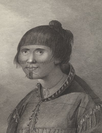 Una mujer de Oonalashka, finales del siglo XVIII (grabado) de John (after) Webber