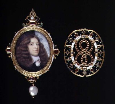 Miniatura de un hombre desconocido, en un marco y cubierta de oro y joyas, c.1660 de John (attr. to) Hoskins
