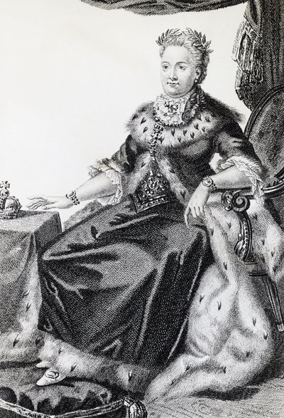 Catalina II, nacida Sophie Friederike Auguste (1729-1796), Emperatriz de Rusia, grabado de Walter Charles Mills