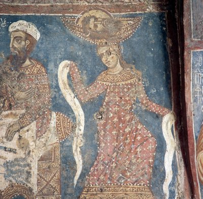 Fresco en la iglesia de Deliana, Creta, Grecia de Walter Charles Mills