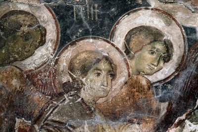Frescos en la Iglesia de Metamorphosis tou Sotiros, Kefali, Creta, Grecia de Walter Charles Mills