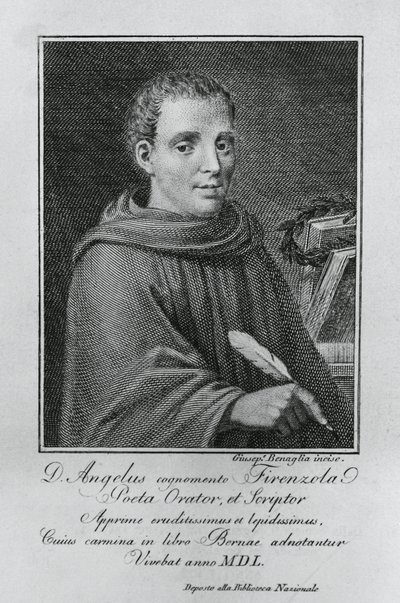 Retrato de Agnolo Firenzuola (1493-1543), escritor y humanista italiano, grabado por Giuseppe Benaglia (ca 1796-ca 1830) de Walter Charles Mills