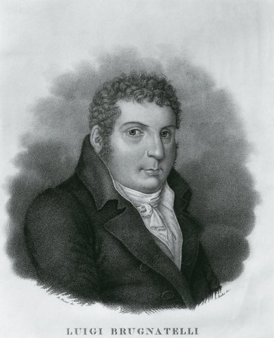 Retrato de Luigi Valentino Brugnatelli (1761-1818), químico e inventor italiano de la galvanoplastia, grabado por Luigi Rados (1773-1840) después de un dibujo de Roberto Focosi (1806-1862) de Walter Charles Mills