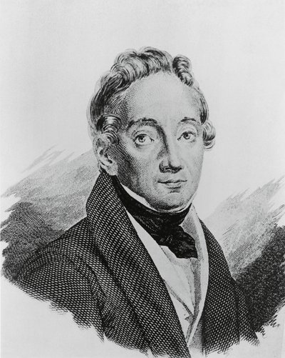 Retrato de Pietro Colletta (1775-1831), general e historiador italiano, grabado de Walter Charles Mills