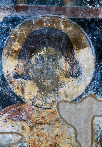 Santo, fresco en la Capilla de San Nicolás, Maza, Creta, Grecia de Walter Charles Mills