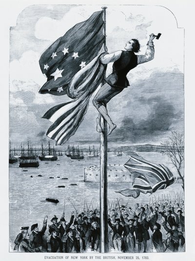 Los británicos abandonando Nueva York, mientras se iza la bandera estadounidense, 25 de noviembre de Walter Charles Mills