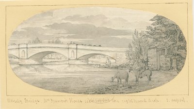 Puente Wolseley: dibujo a pluma y lavado de John Allport