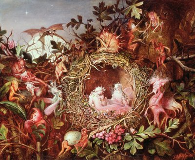 Hadas en un nido de pájaros de John Anster Fitzgerald
