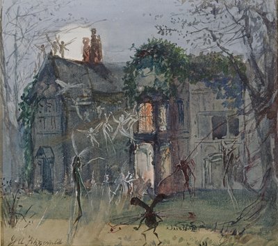 El viejo salón, hadas a la luz de la luna de John Anster Fitzgerald