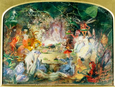 El boceto original para el banquete de las hadas de John Anster Fitzgerald