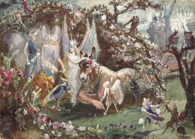 Titania y Bottom de "El sueño de una noche de verano" de William Shakespeare de John Anster Fitzgerald
